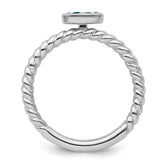 14k White Gold Stackable Expressions Created Emerald Twisted Ring